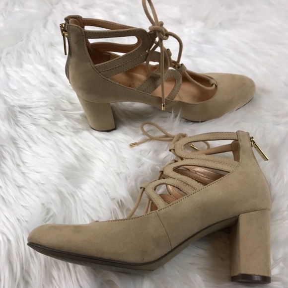 Unisa Chunky Nude Heels - Picture 1 of 5